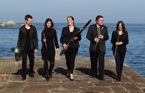 Rebecca appears here with colleagues Vourneen Ryan (flute), Cliona Warren (bassoon), Conor Shiel (clarinet) and Enda Collins (french horn)
